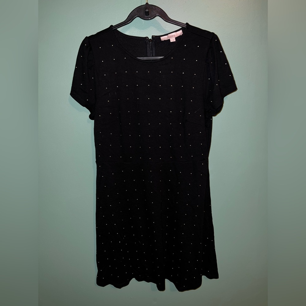 Loft Mini Dress Black with Gold Studs